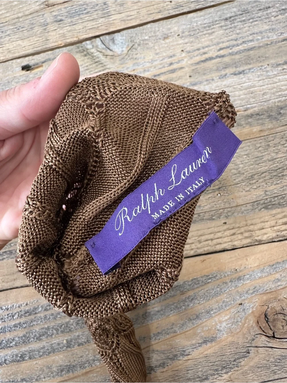 RL PURPLE LABEL fingerless knit gloves
